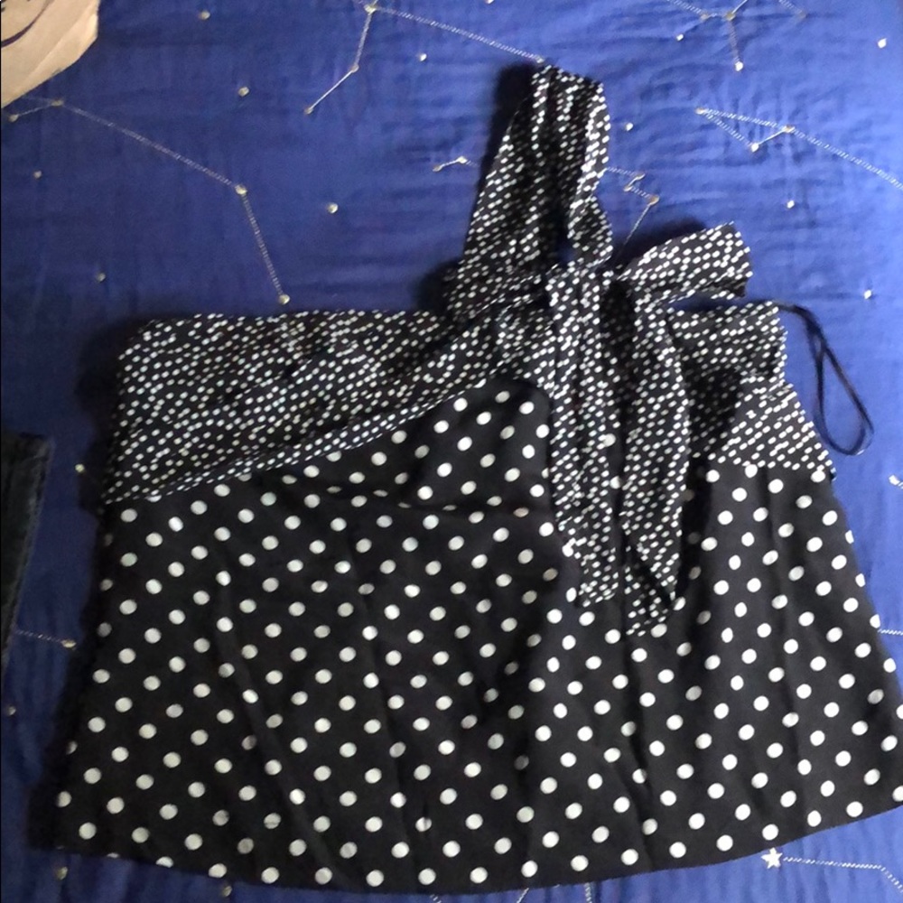 JCrew Polka Dot One Shoulder Top